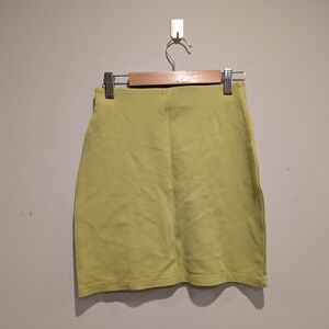 Sunday Best Lime Green Mini Skirt 2XS Spring Basic Minimalist Pull On